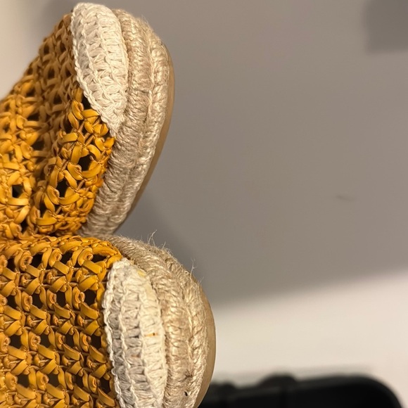 Vibrant Yellow Espadrille Wedges - Picture 9 of 12